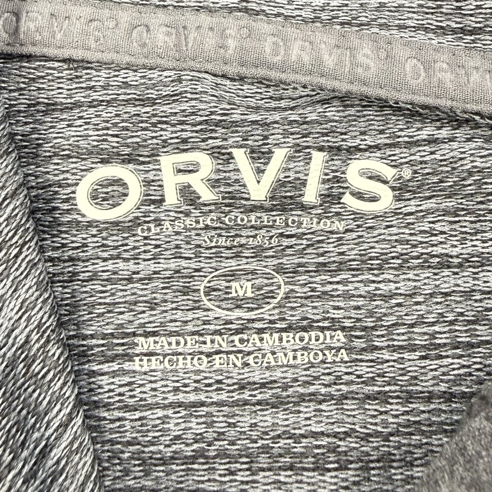 Orvis Hoodie Pullover Men's M Gray Classic Collection Soft Stretch - Picture 2 of 9